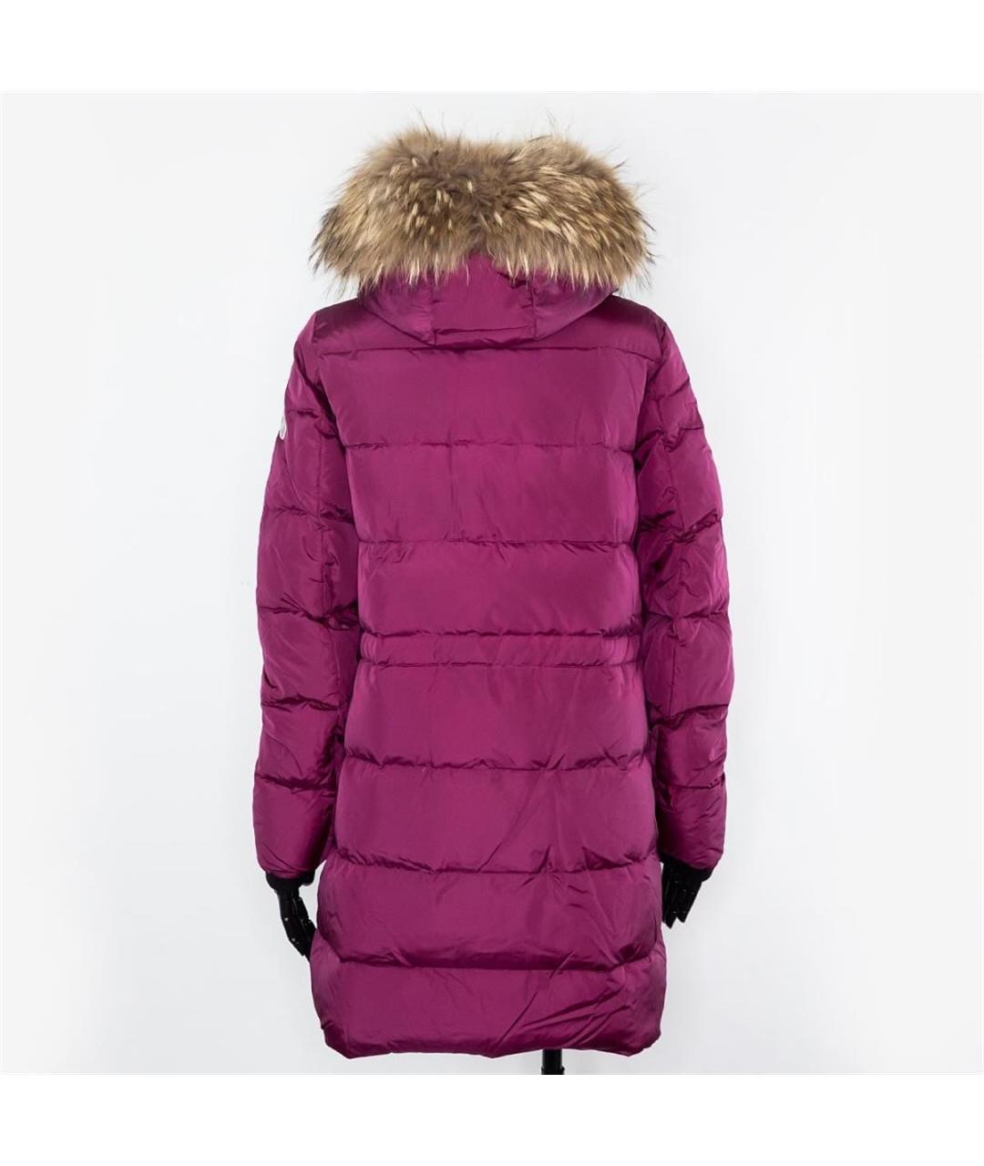 MONCLER Бордовый полиэстеровый пуховик, фото 3