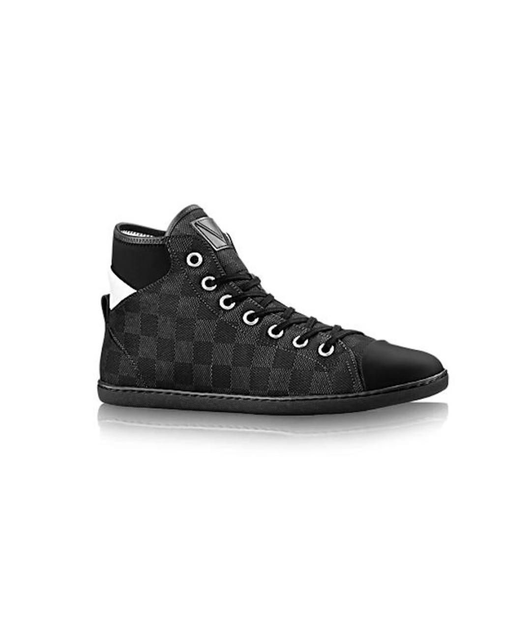 LOUIS VUITTON PRE-OWNED Черные текстильные высокие кроссовки / кеды, фото 10