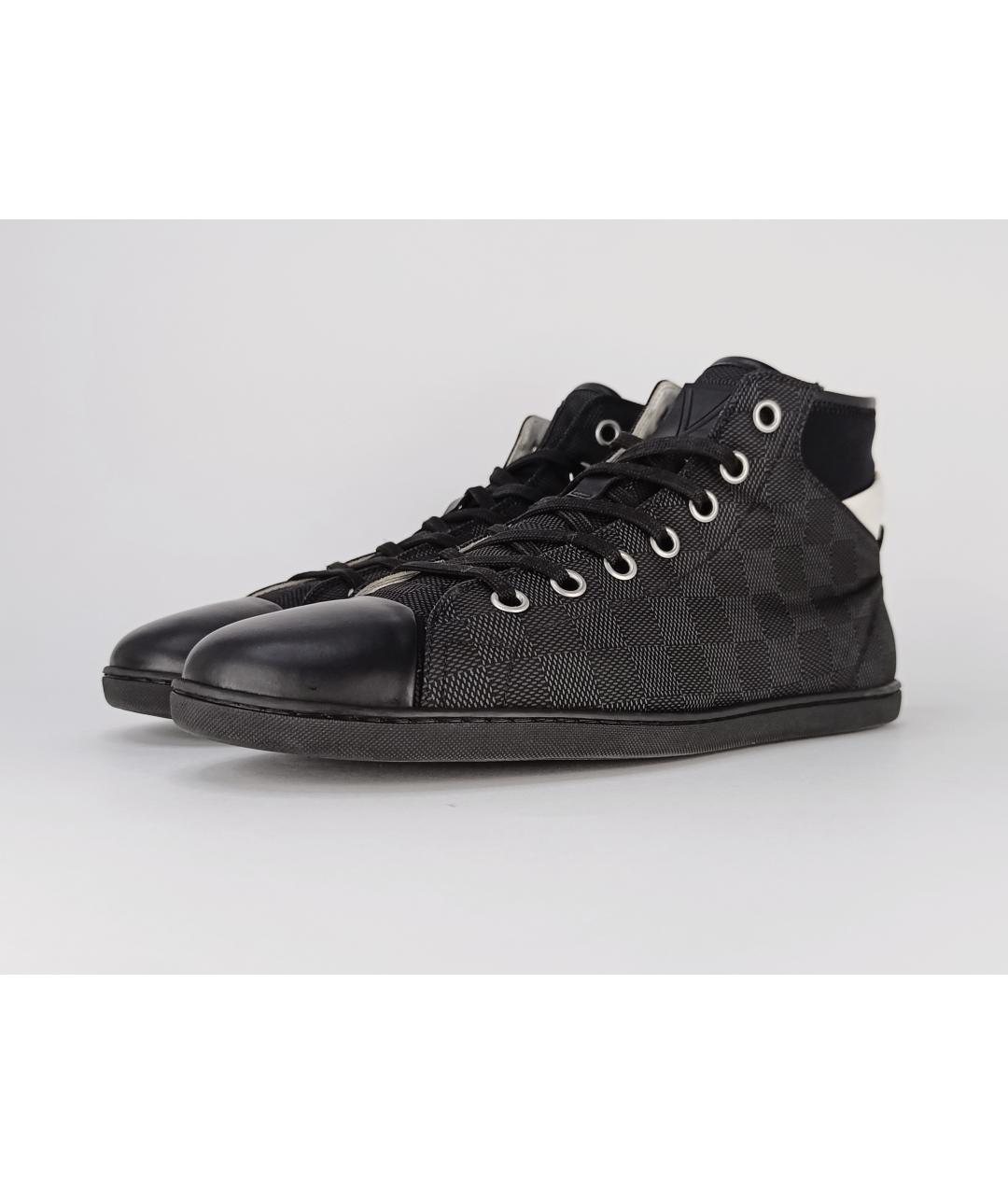 LOUIS VUITTON PRE-OWNED Черные текстильные высокие кроссовки / кеды, фото 8