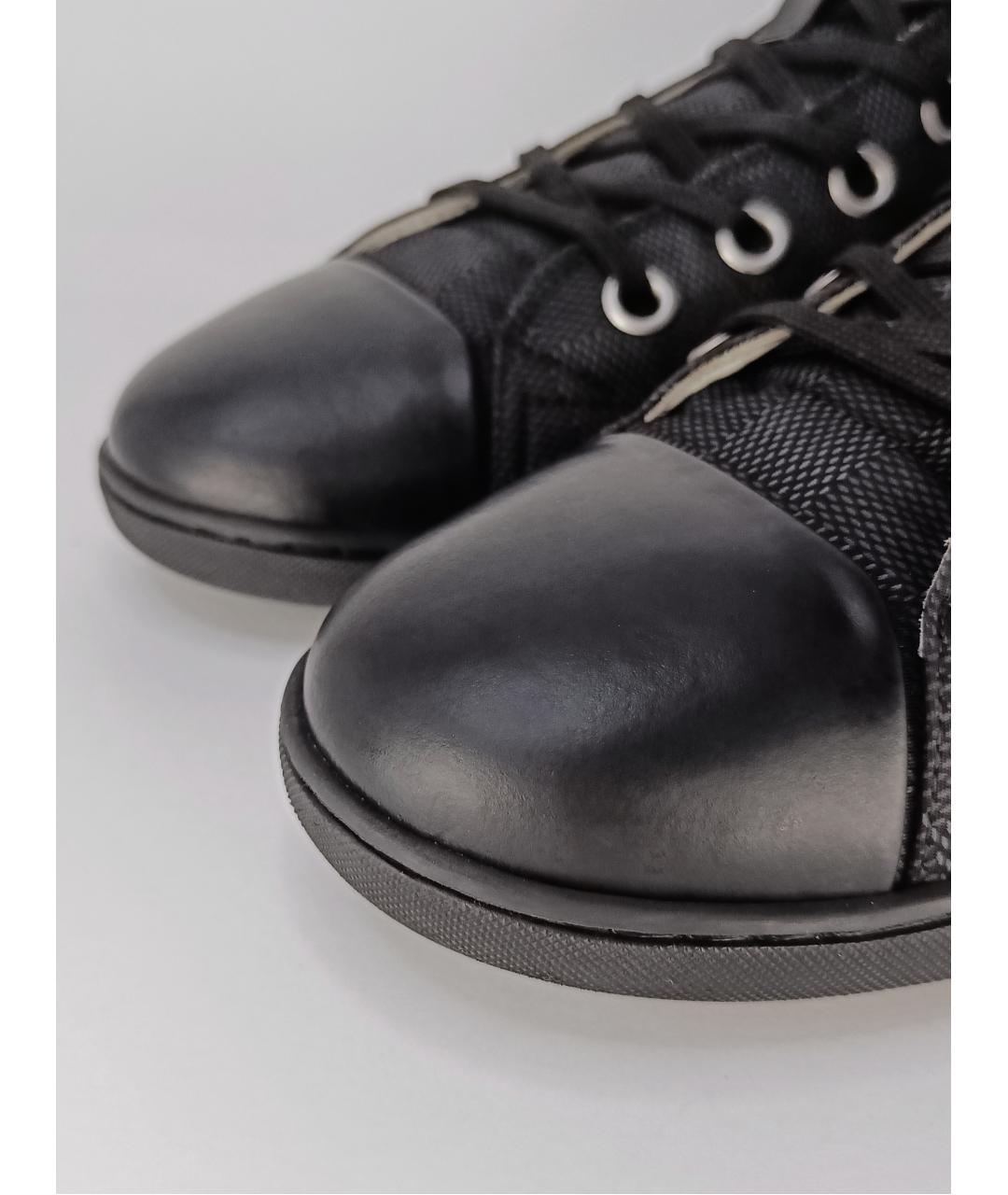 LOUIS VUITTON PRE-OWNED Черные текстильные высокие кроссовки / кеды, фото 9
