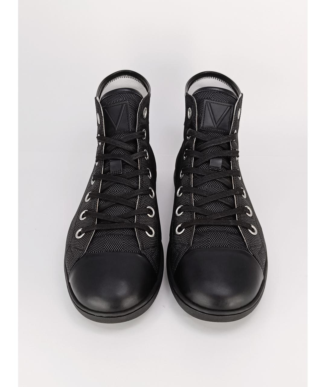 LOUIS VUITTON Черные текстильные высокие кроссовки / кеды, фото 7