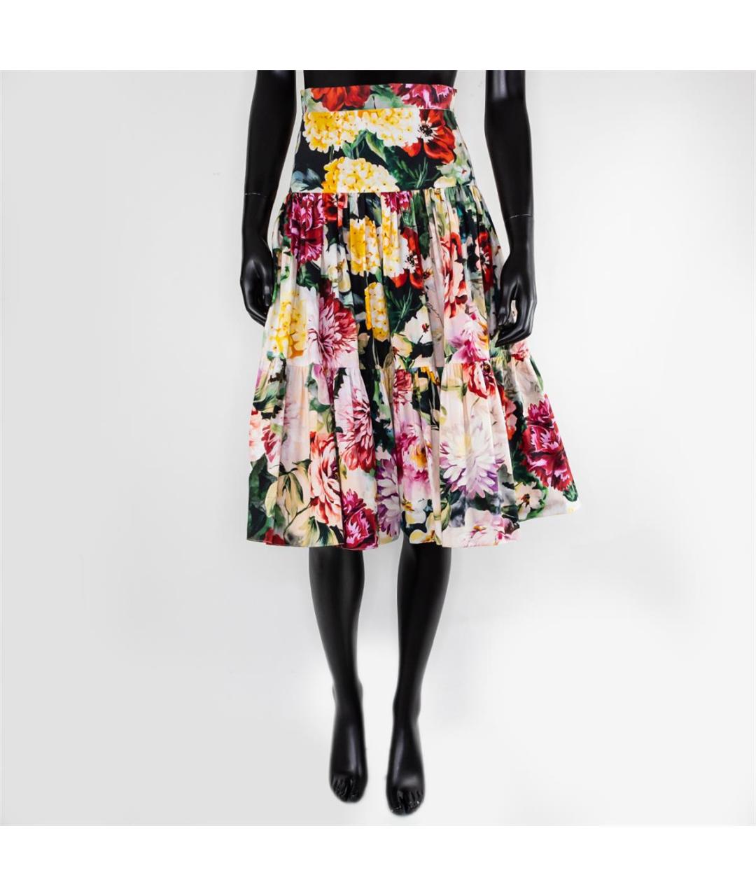 DOLCE&GABBANA Розовая хлопковая юбка миди, фото 4