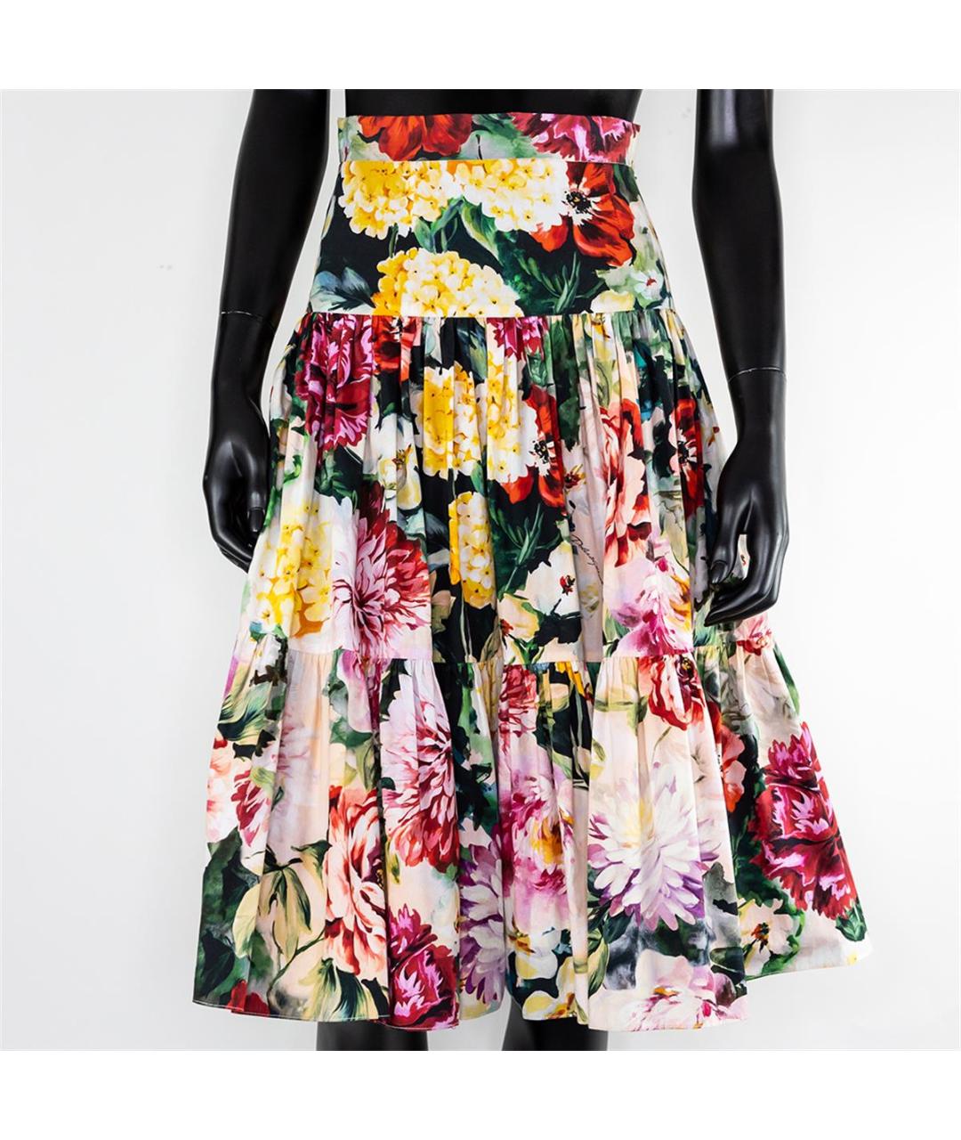 DOLCE&GABBANA Розовая хлопковая юбка миди, фото 2