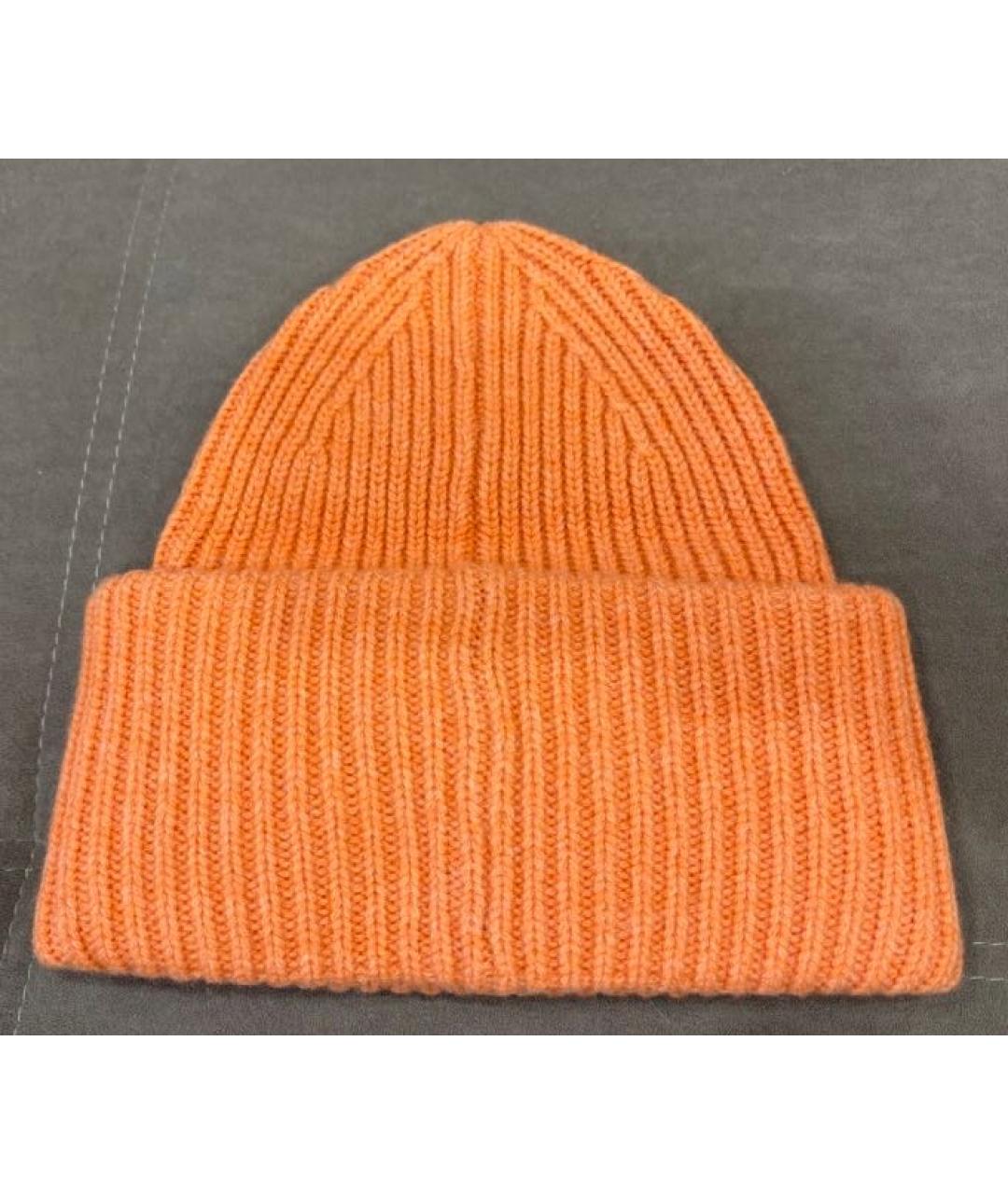 ACNE STUDIOS Оранжевая шерстяная шапка, фото 6