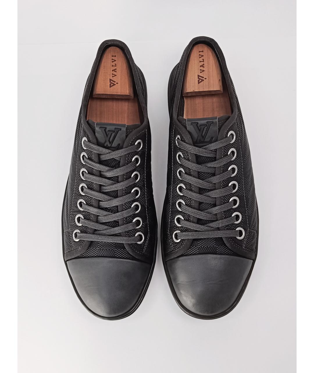 LOUIS VUITTON PRE-OWNED Черные текстильные низкие кроссовки / кеды, фото 4