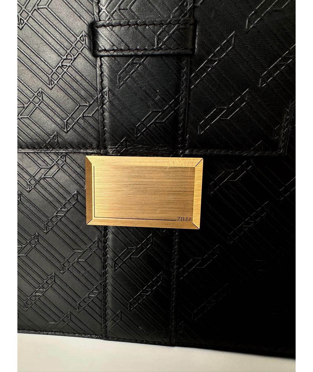 ZILLI Черный кожаный портфель, фото 7