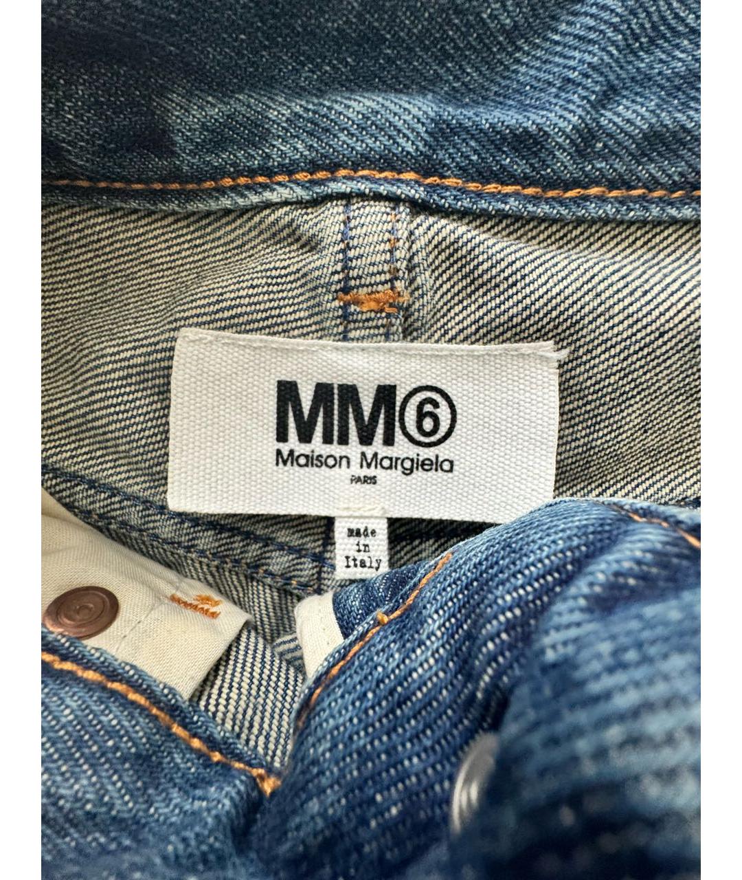 MM6 MAISON MARGIELA Синие хлопковые прямые джинсы, фото 2