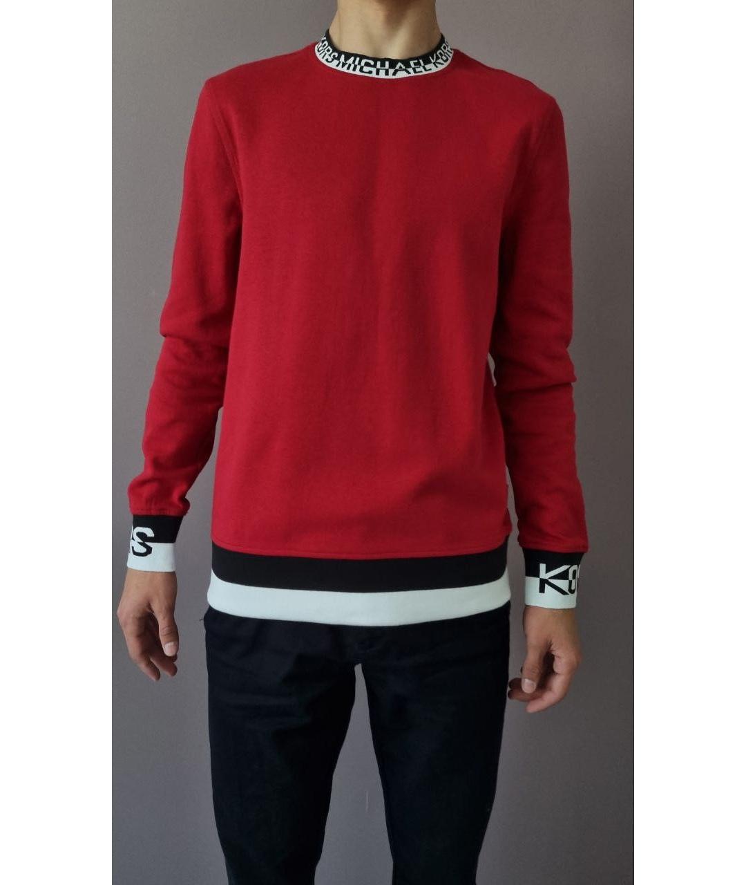 MICHAEL KORS Красный хлопко-эластановый джемпер / свитер, фото 5