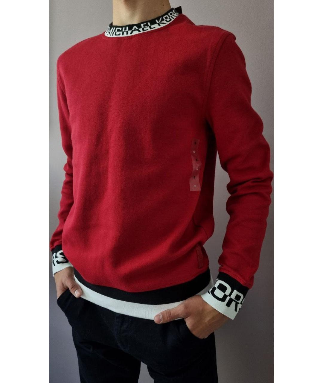 MICHAEL KORS Красный хлопко-эластановый джемпер / свитер, фото 2