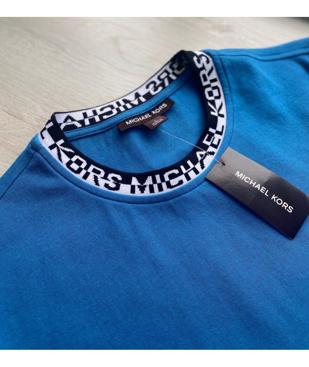 MICHAEL KORS Синий хлопко-эластановый джемпер / свитер, фото 3