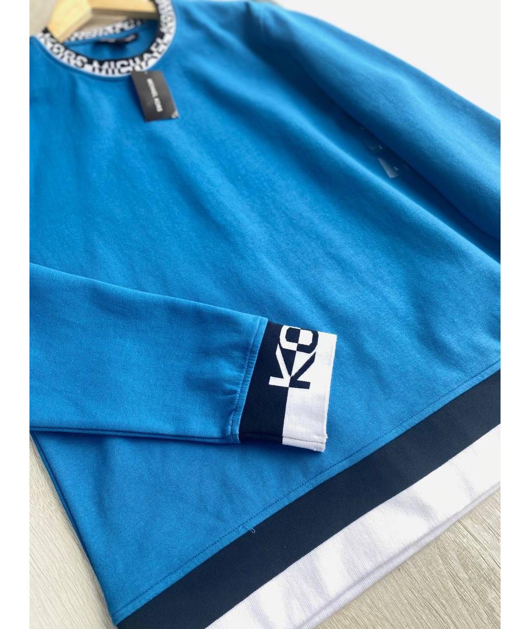 MICHAEL KORS Синий хлопко-эластановый джемпер / свитер, фото 4
