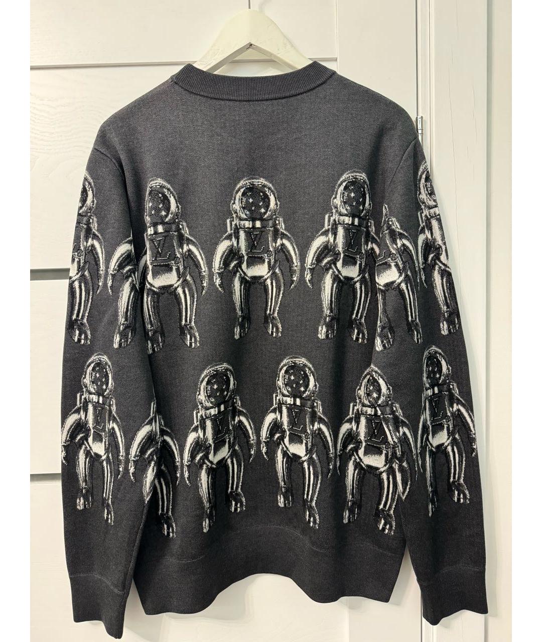 LOUIS VUITTON PRE-OWNED Серый шелковый джемпер / свитер, фото 2