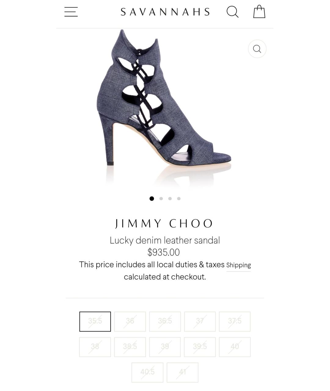 JIMMY CHOO Темно-синие босоножки, фото 8