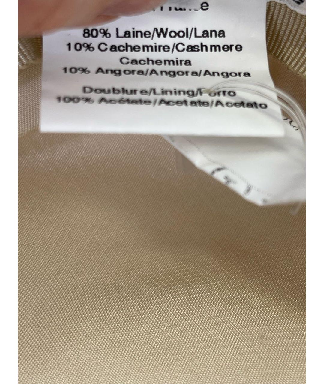HERMES Бежевая шерстяная кепка, фото 4