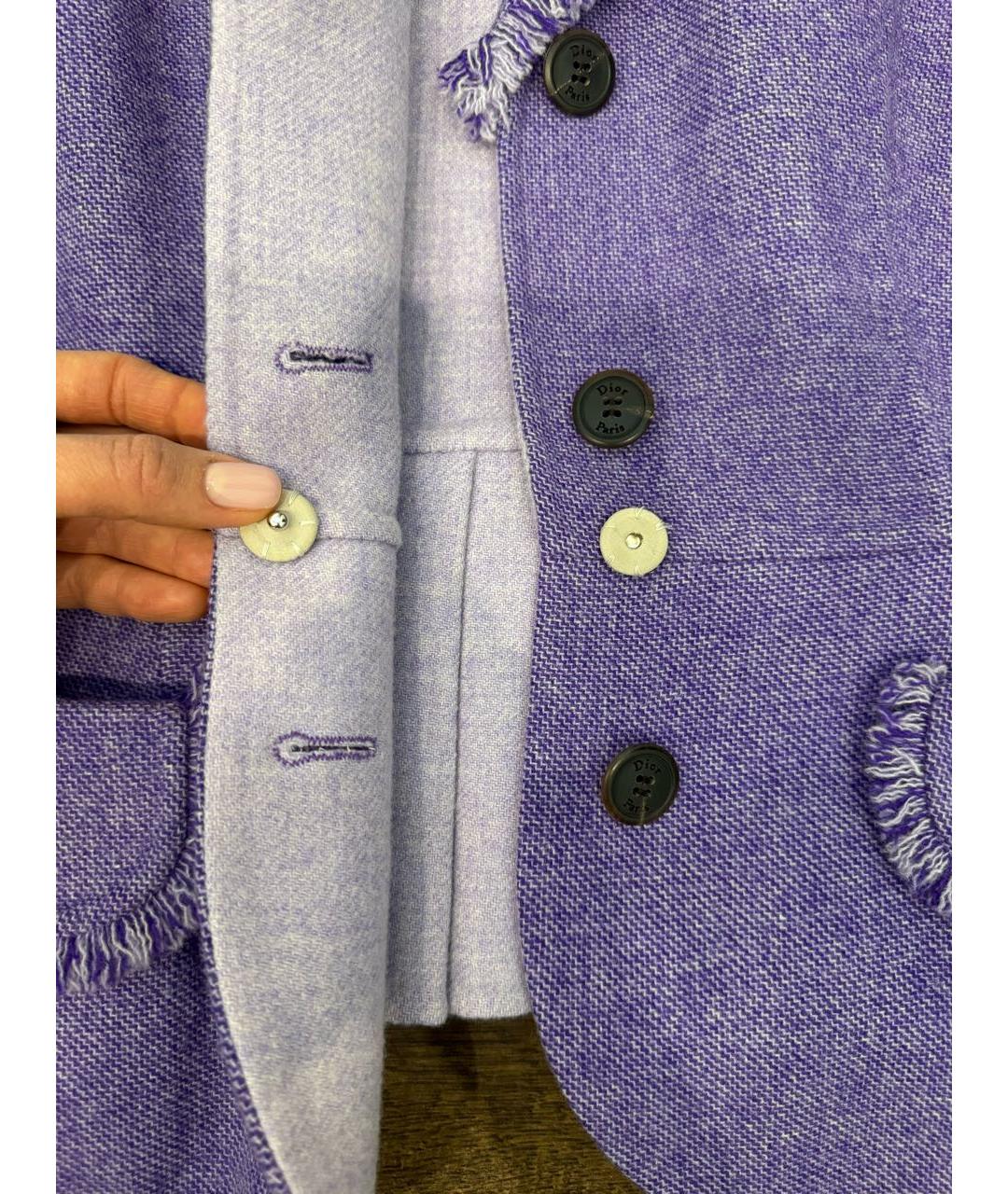 CHRISTIAN DIOR PRE-OWNED Фиолетовый шерстяной жакет/пиджак, фото 7