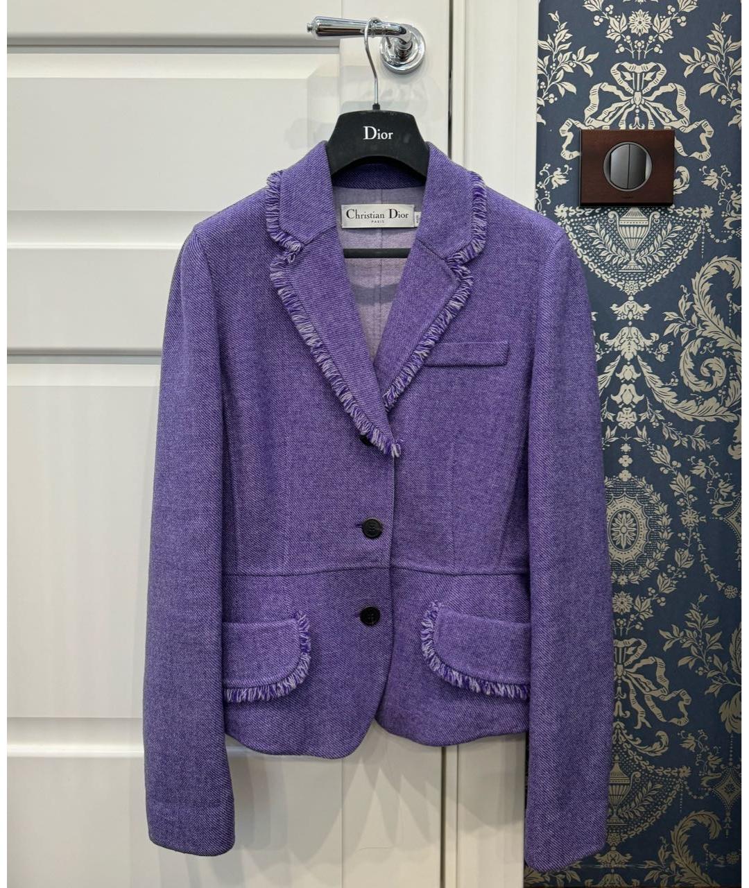 CHRISTIAN DIOR PRE-OWNED Фиолетовый шерстяной жакет/пиджак, фото 9