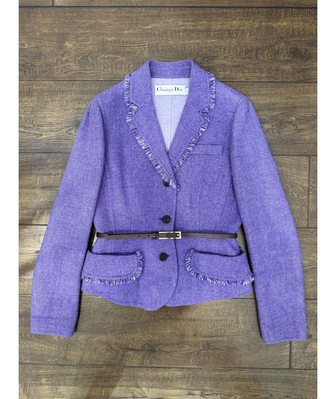 CHRISTIAN DIOR PRE-OWNED Фиолетовый шерстяной жакет/пиджак, фото 5