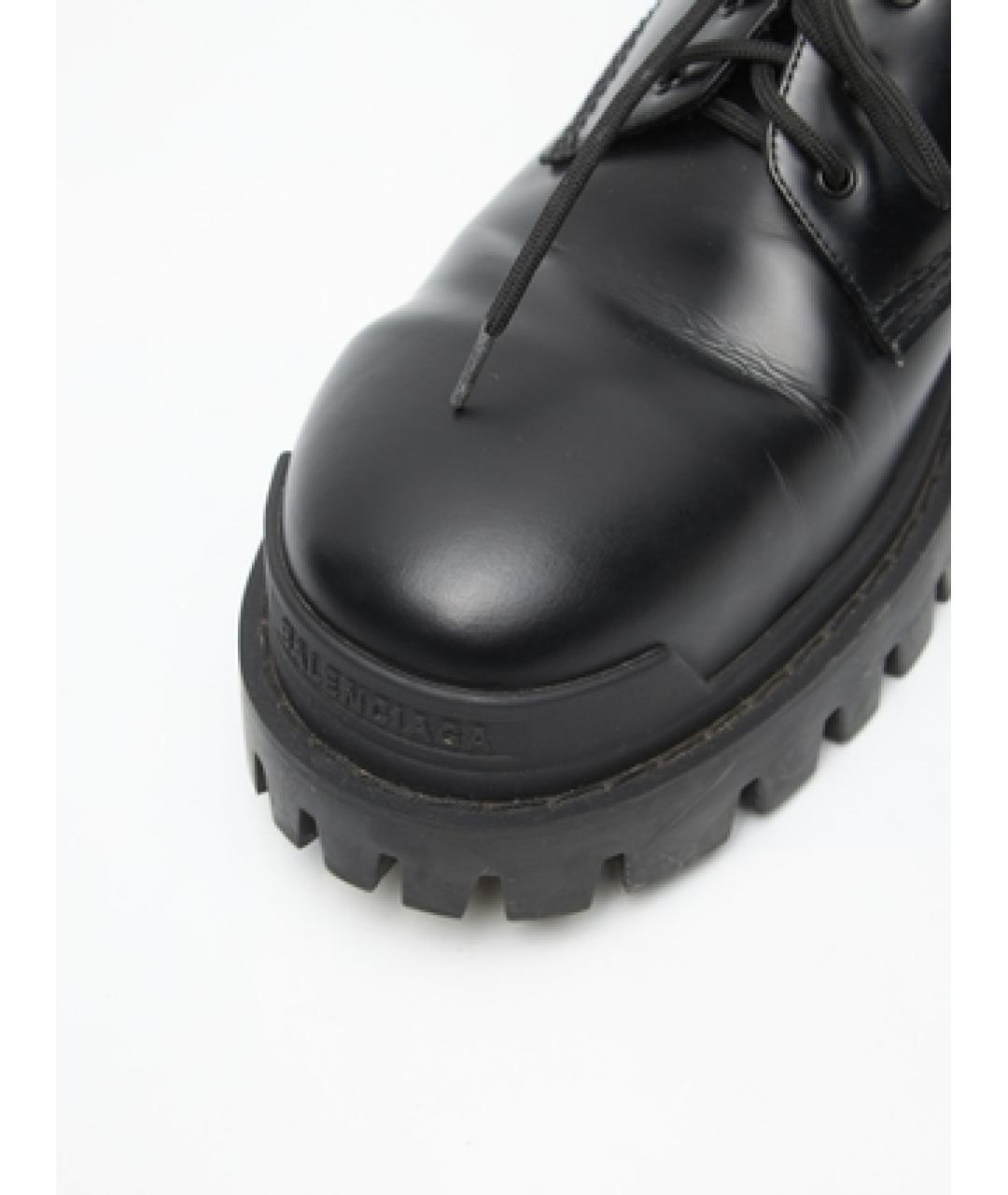 BALENCIAGA Черные кожаные низкие ботинки, фото 6