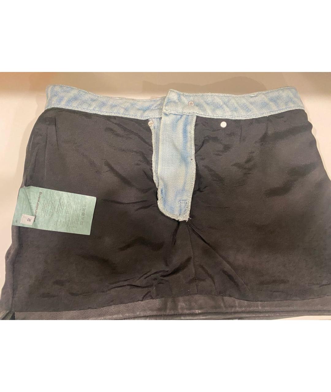 ALEXANDER WANG Голубая юбка мини, фото 3