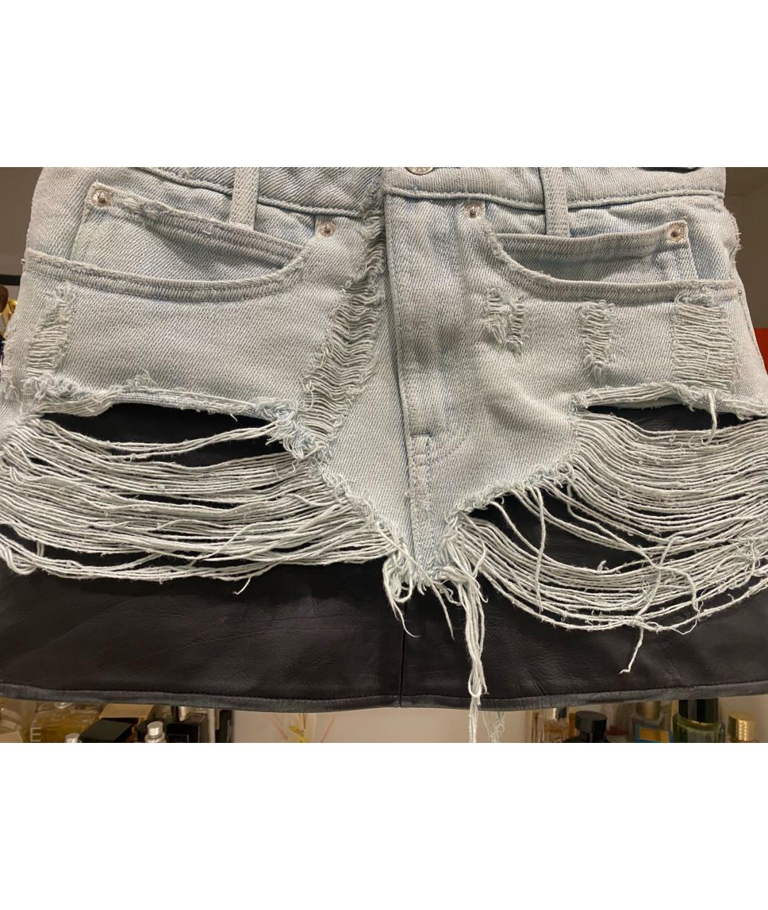 ALEXANDER WANG Голубая юбка мини, фото 4