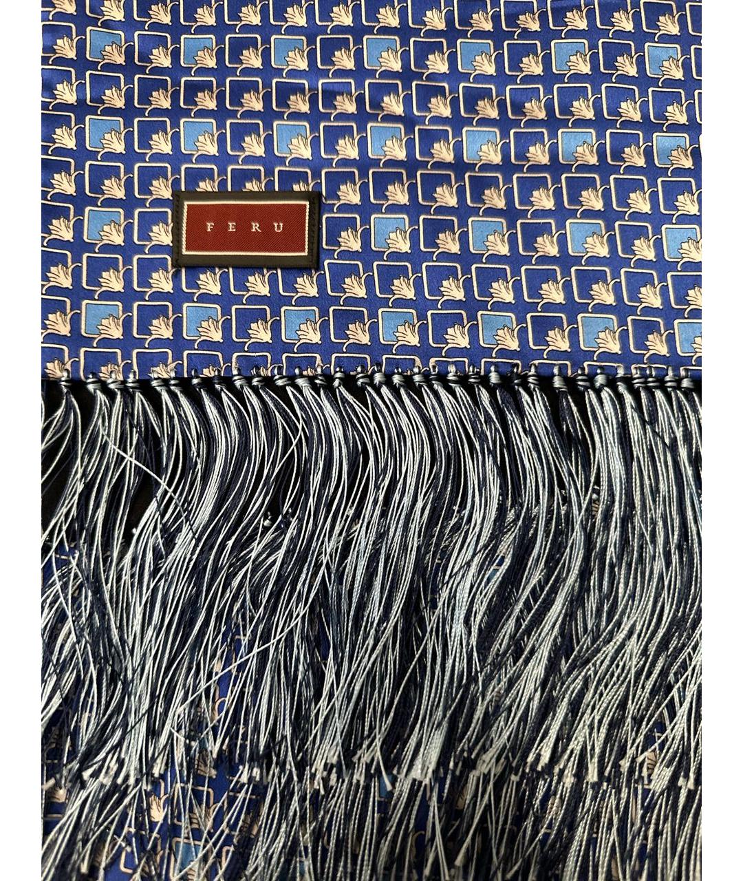 FERU Голубой шелковый шарф, фото 2