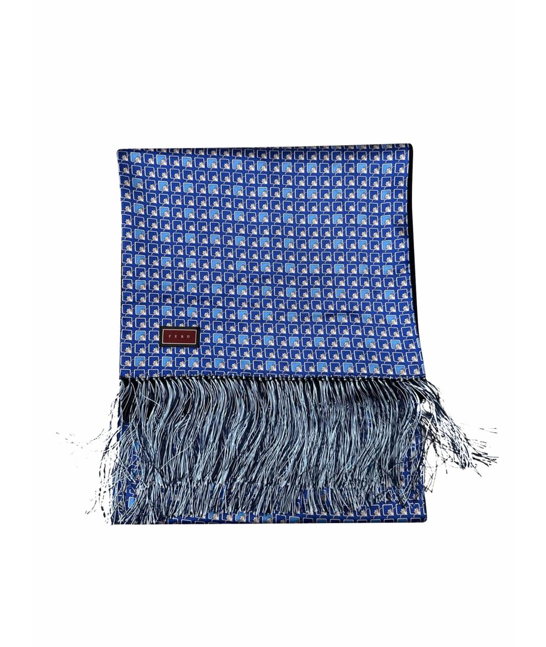 FERU Голубой шелковый шарф, фото 1