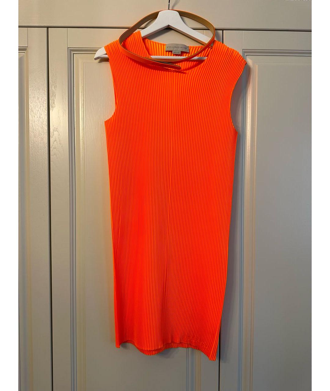 STELLA MCCARTNEY Оранжевое шелковое коктейльное платье, фото 4