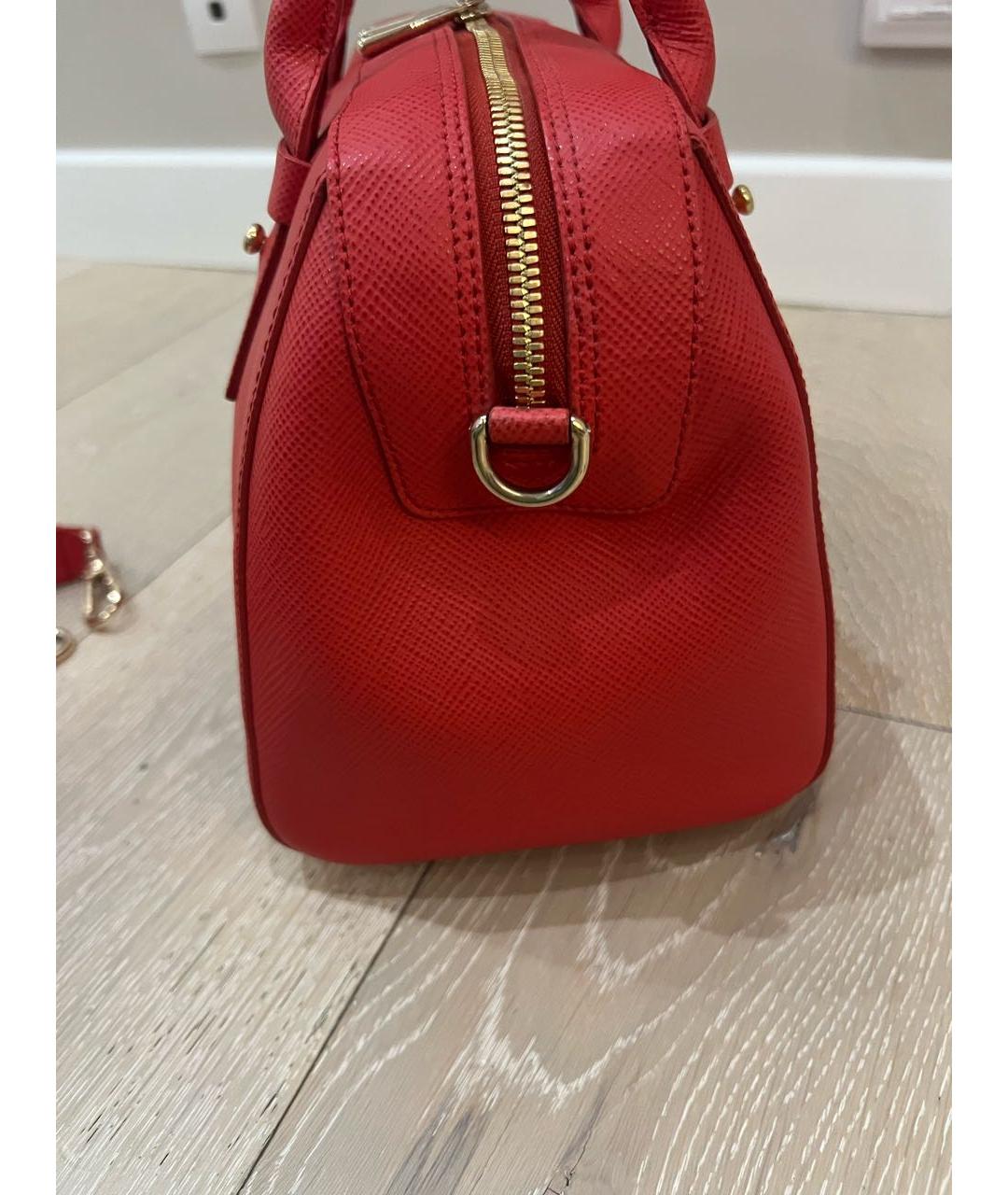 FURLA Красная кожаная сумка с короткими ручками, фото 2