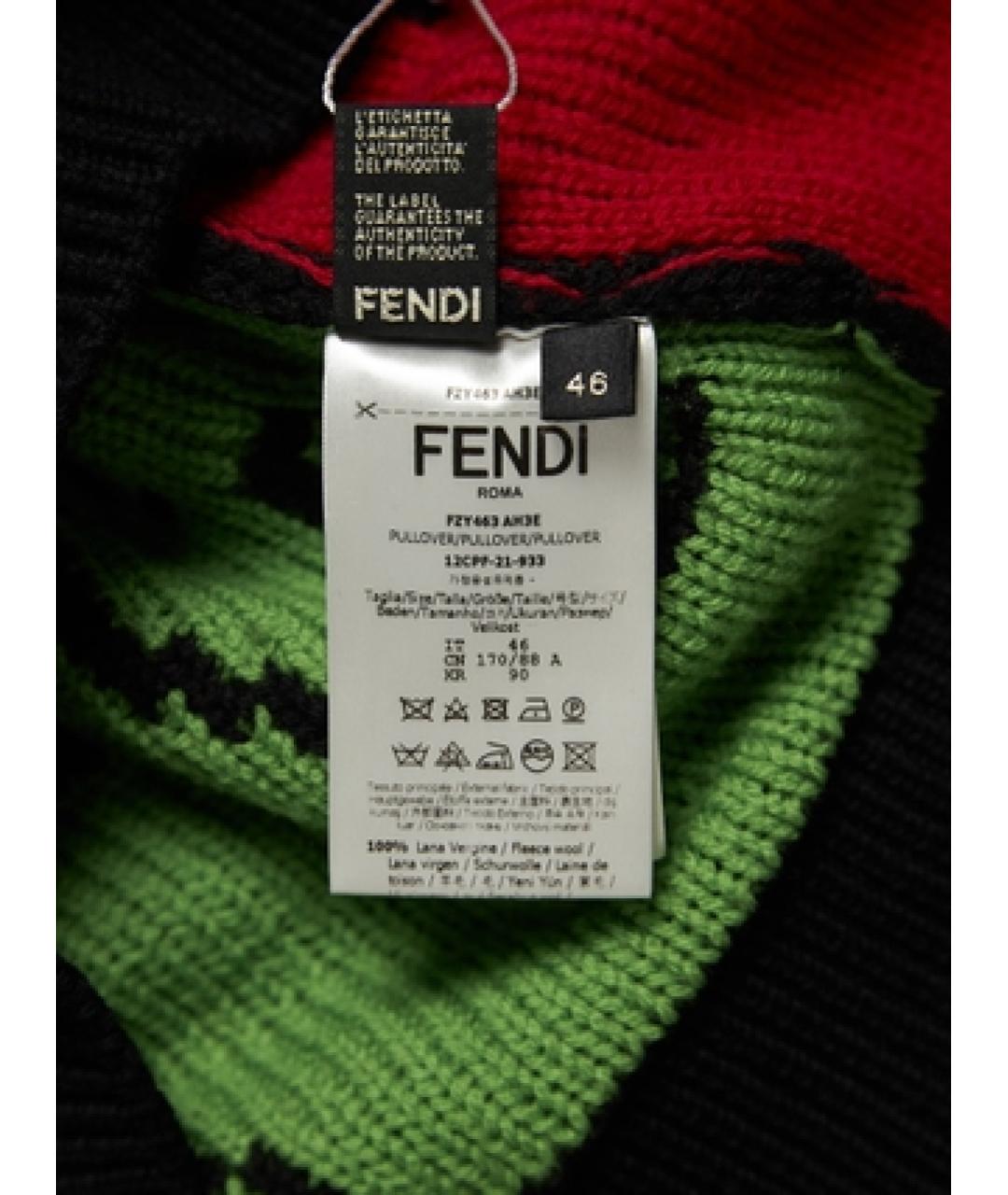 FENDI Черный шерстяной джемпер / свитер, фото 4