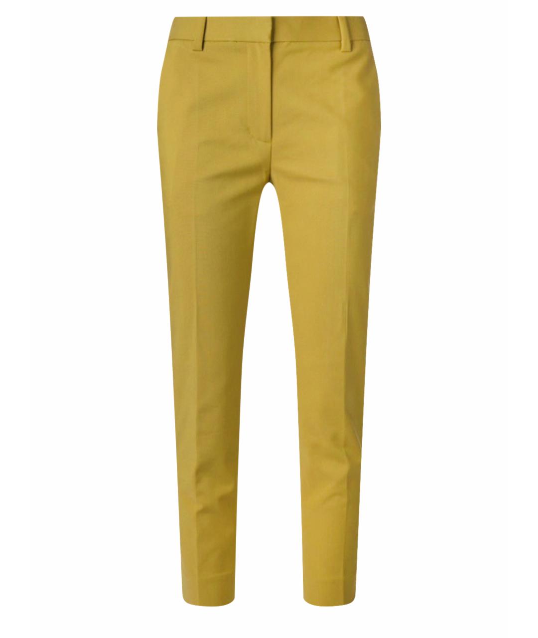 3.1 PHILLIP LIM Горчичные хлопко-эластановые прямые брюки, фото 1