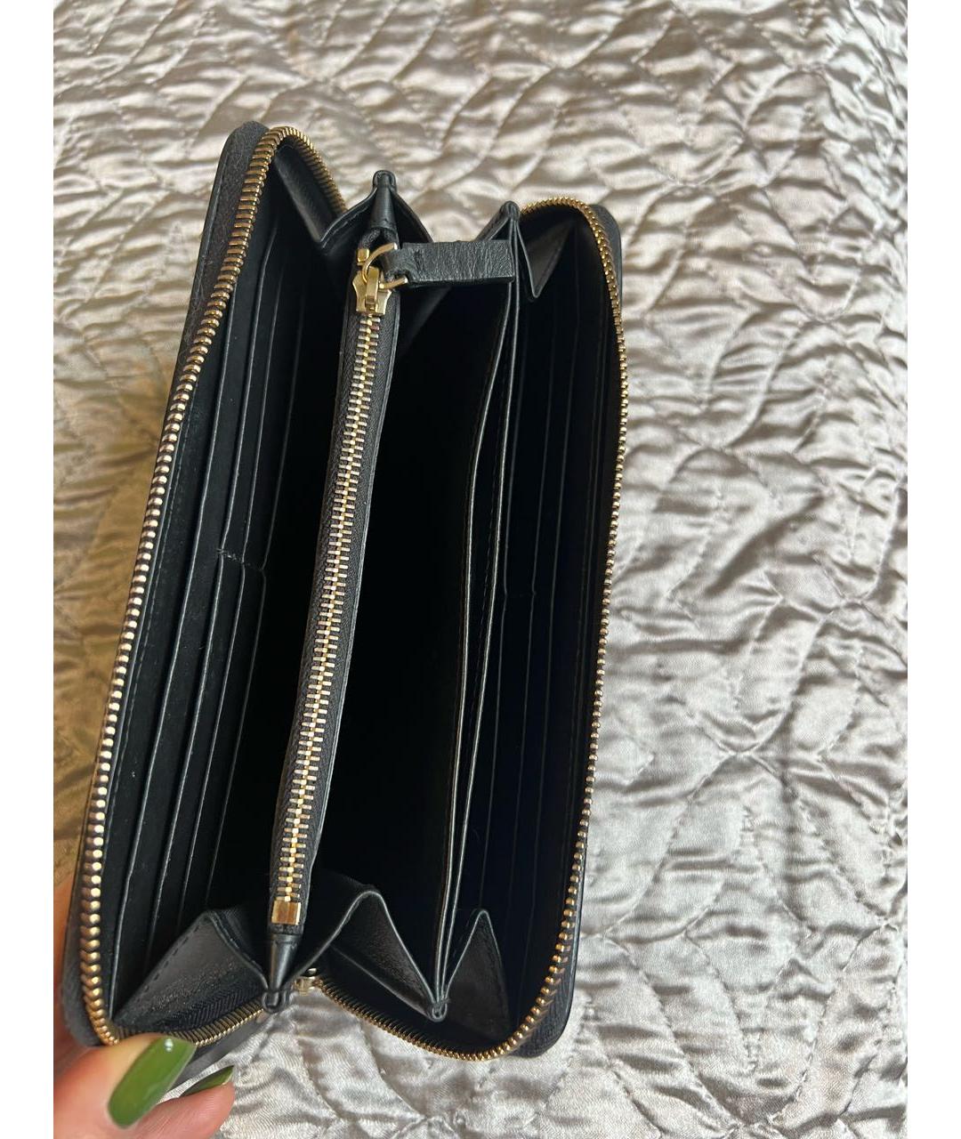 VALENTINO Черный кожаный кошелек, фото 4