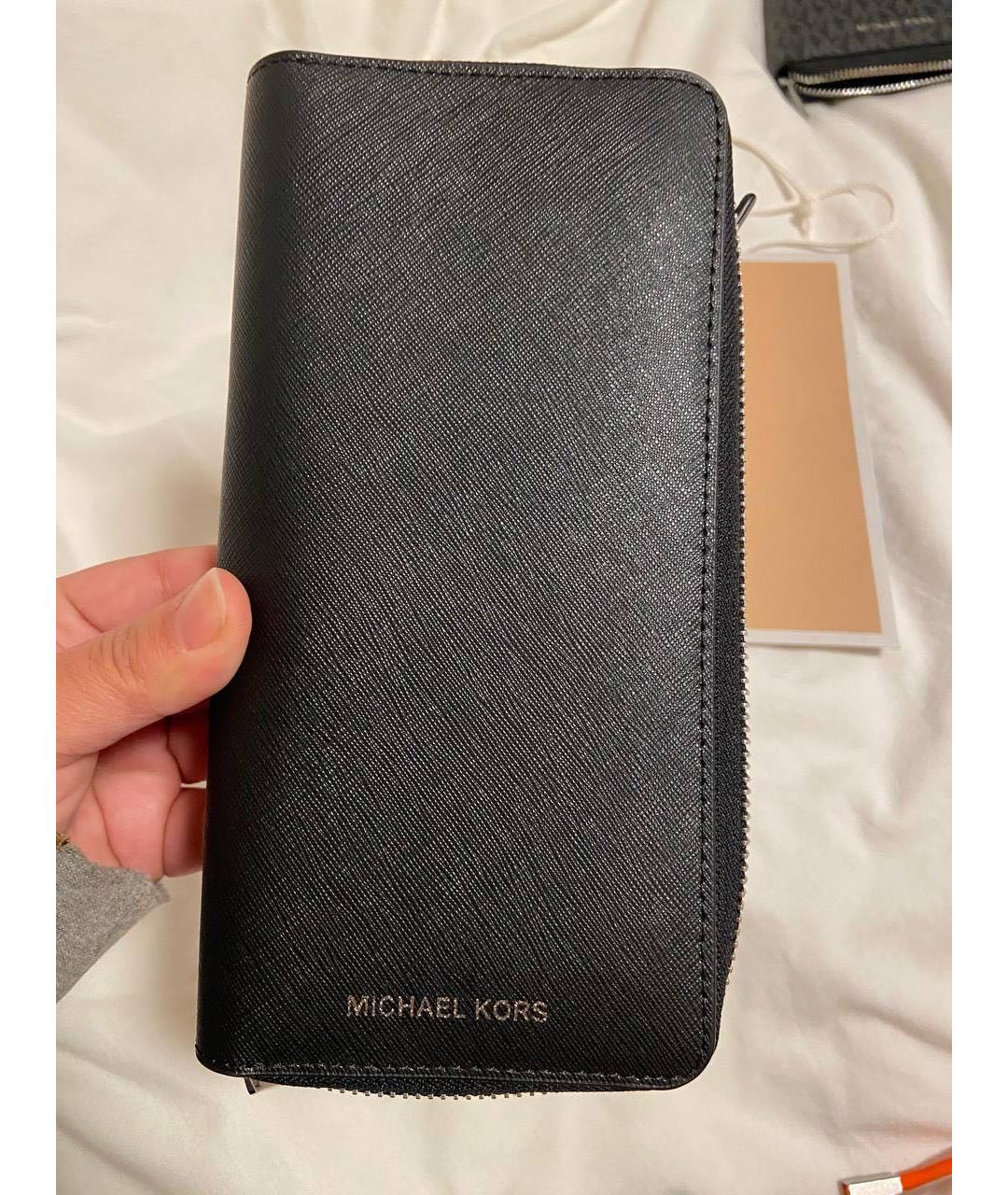 MICHAEL KORS Черный кожаный кошелек, фото 2