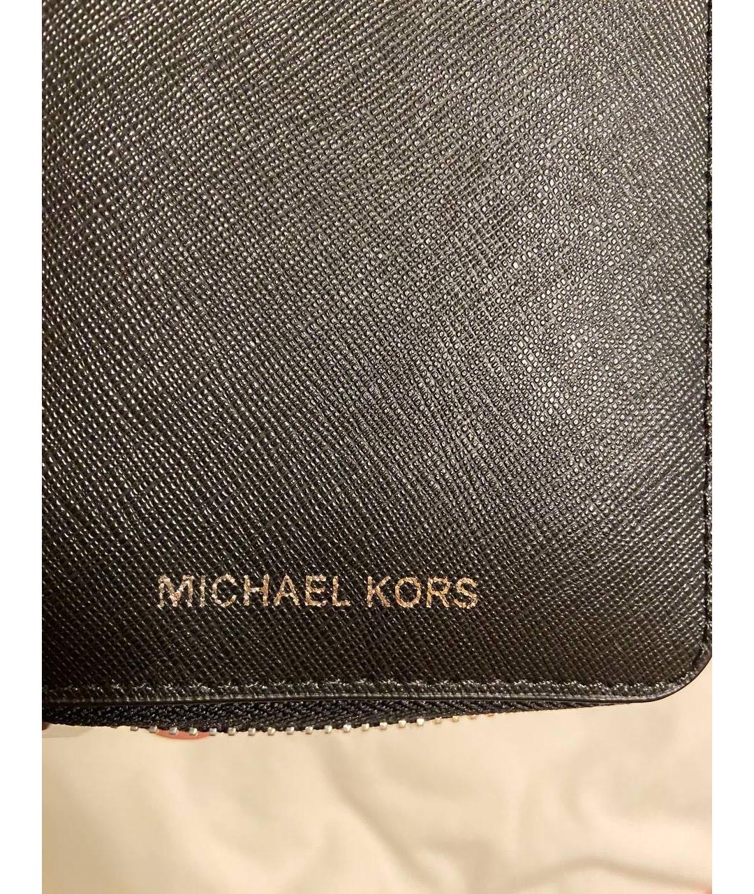 MICHAEL KORS Черный кожаный кошелек, фото 5