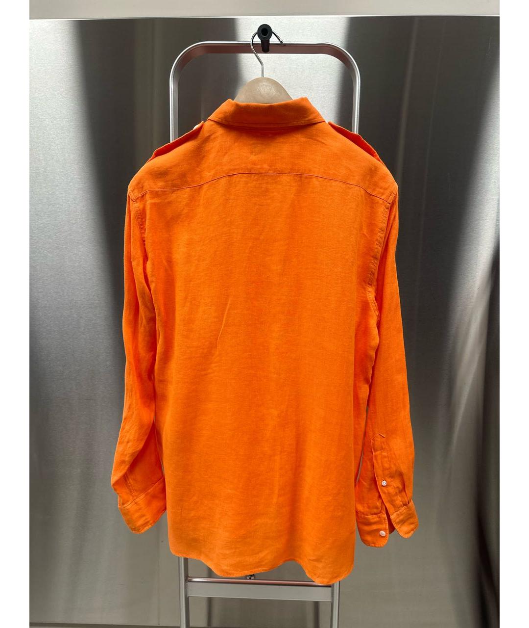RALPH LAUREN COLLECTION Оранжевая льняная детская рубашка, фото 2