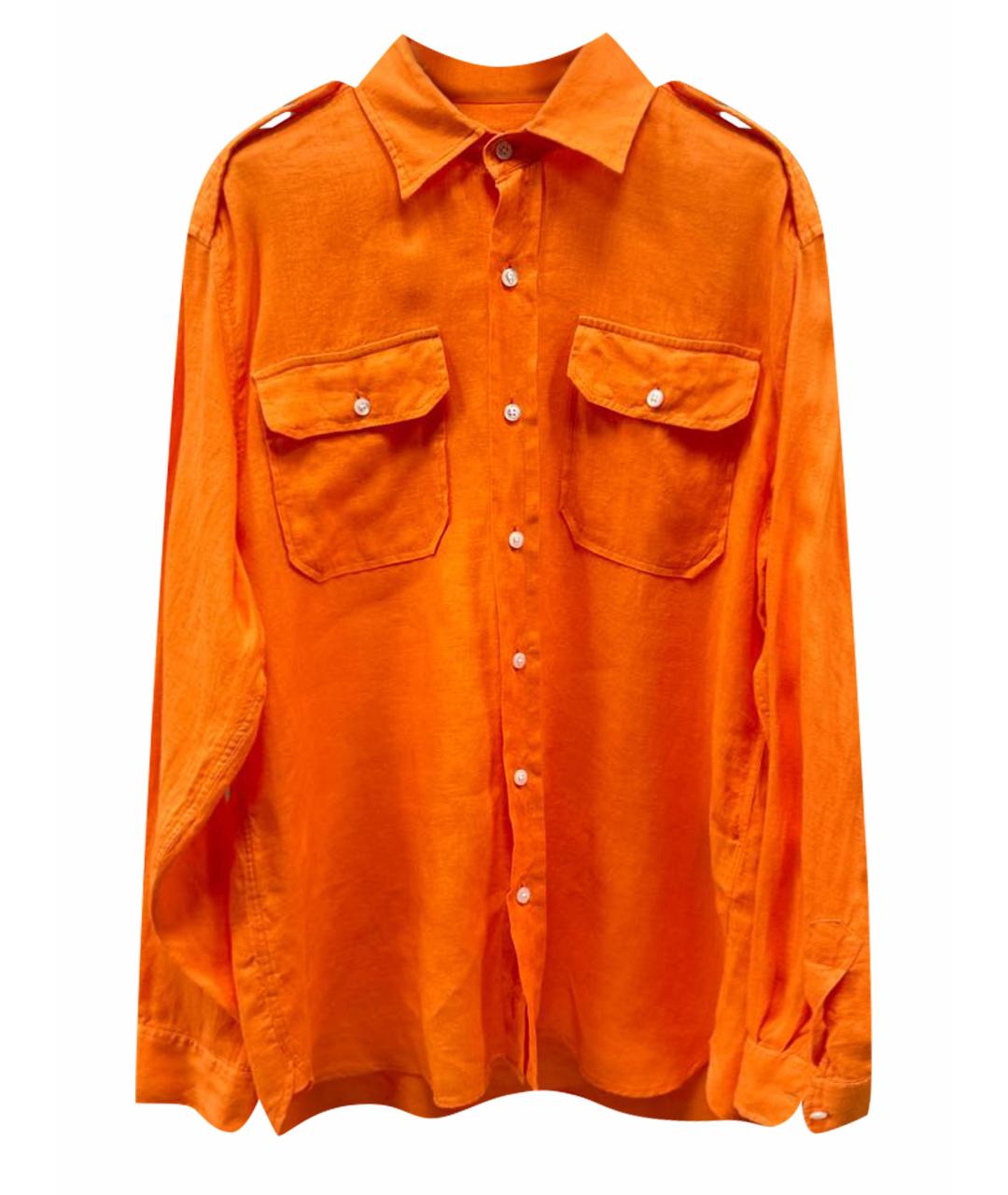 RALPH LAUREN COLLECTION Оранжевая льняная детская рубашка, фото 1