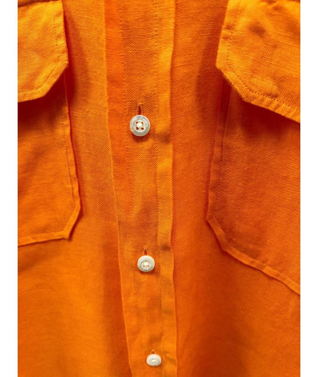 RALPH LAUREN COLLECTION Оранжевая льняная детская рубашка, фото 4
