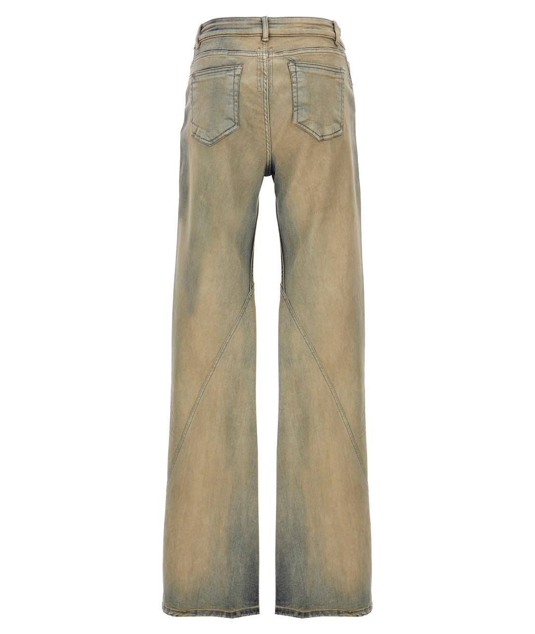 RICK OWENS DRKSHDW Бежевые хлопковые прямые джинсы, фото 2