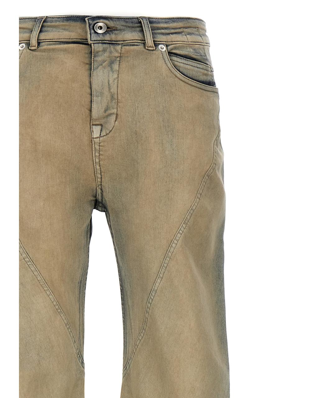 RICK OWENS DRKSHDW Бежевые хлопковые прямые джинсы, фото 3