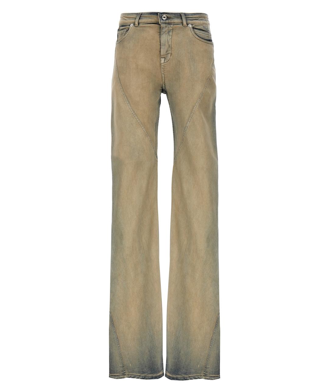 RICK OWENS DRKSHDW Бежевые хлопковые прямые джинсы, фото 1