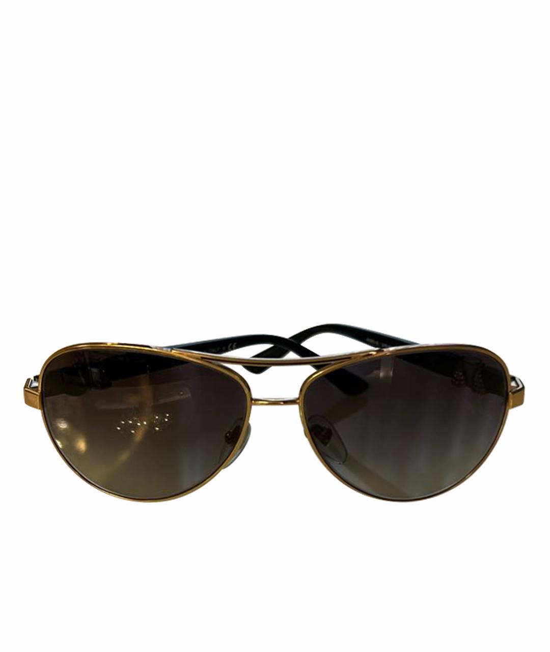 BVLGARI Золотые металлические солнцезащитные очки, фото 1