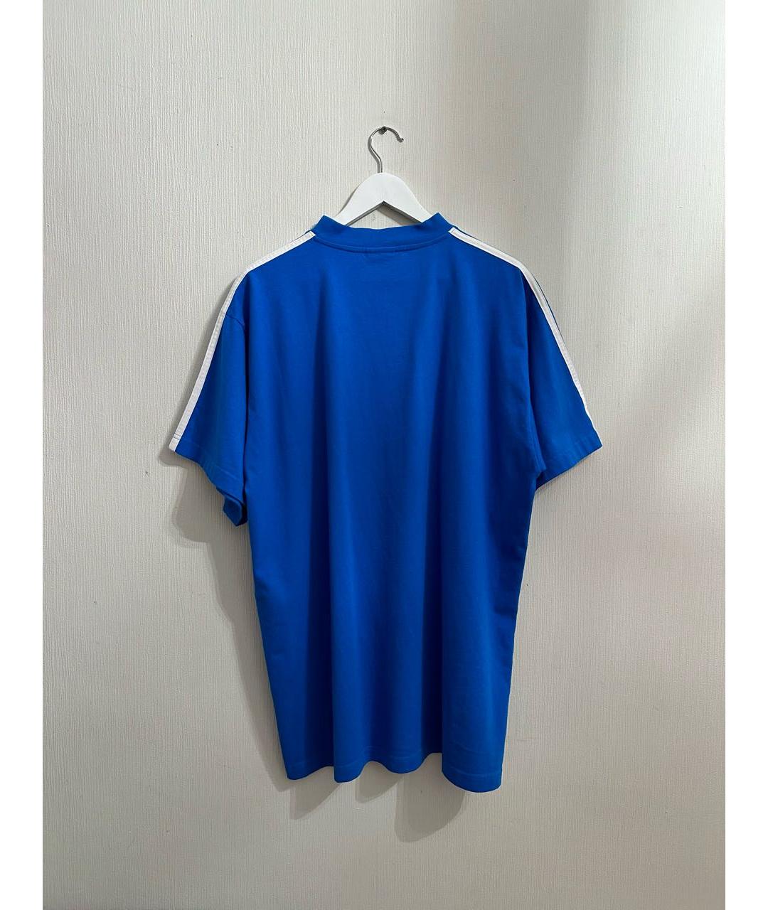 BALENCIAGA Синяя хлопковая футболка, фото 2