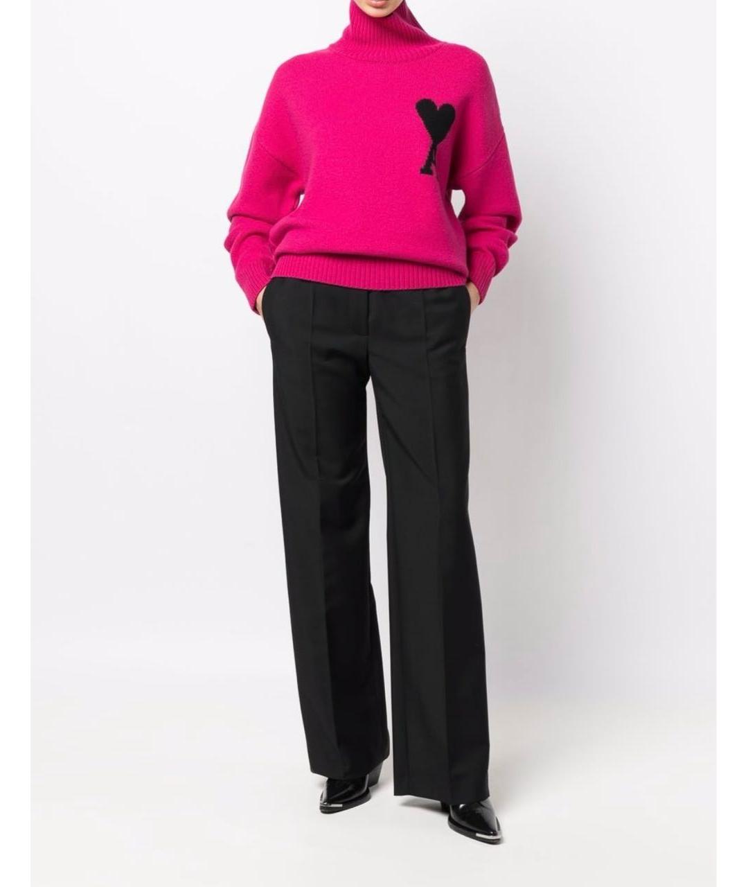 AMI ALEXANDRE MATTIUSSI Розовый шерстяной джемпер / свитер, фото 2