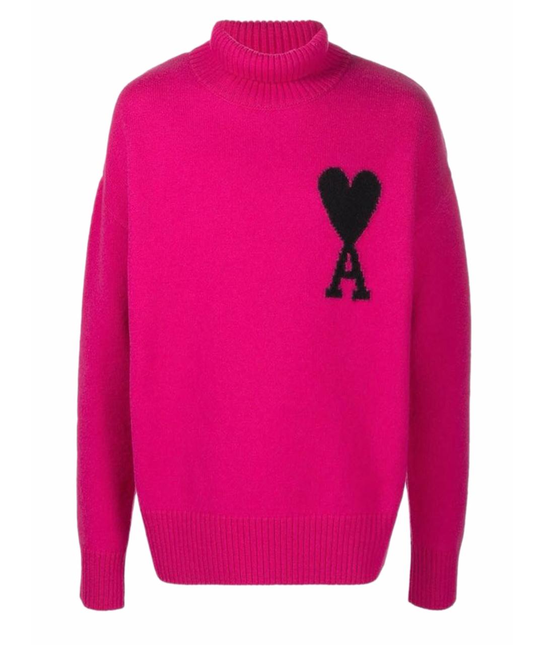 AMI ALEXANDRE MATTIUSSI Розовый шерстяной джемпер / свитер, фото 1