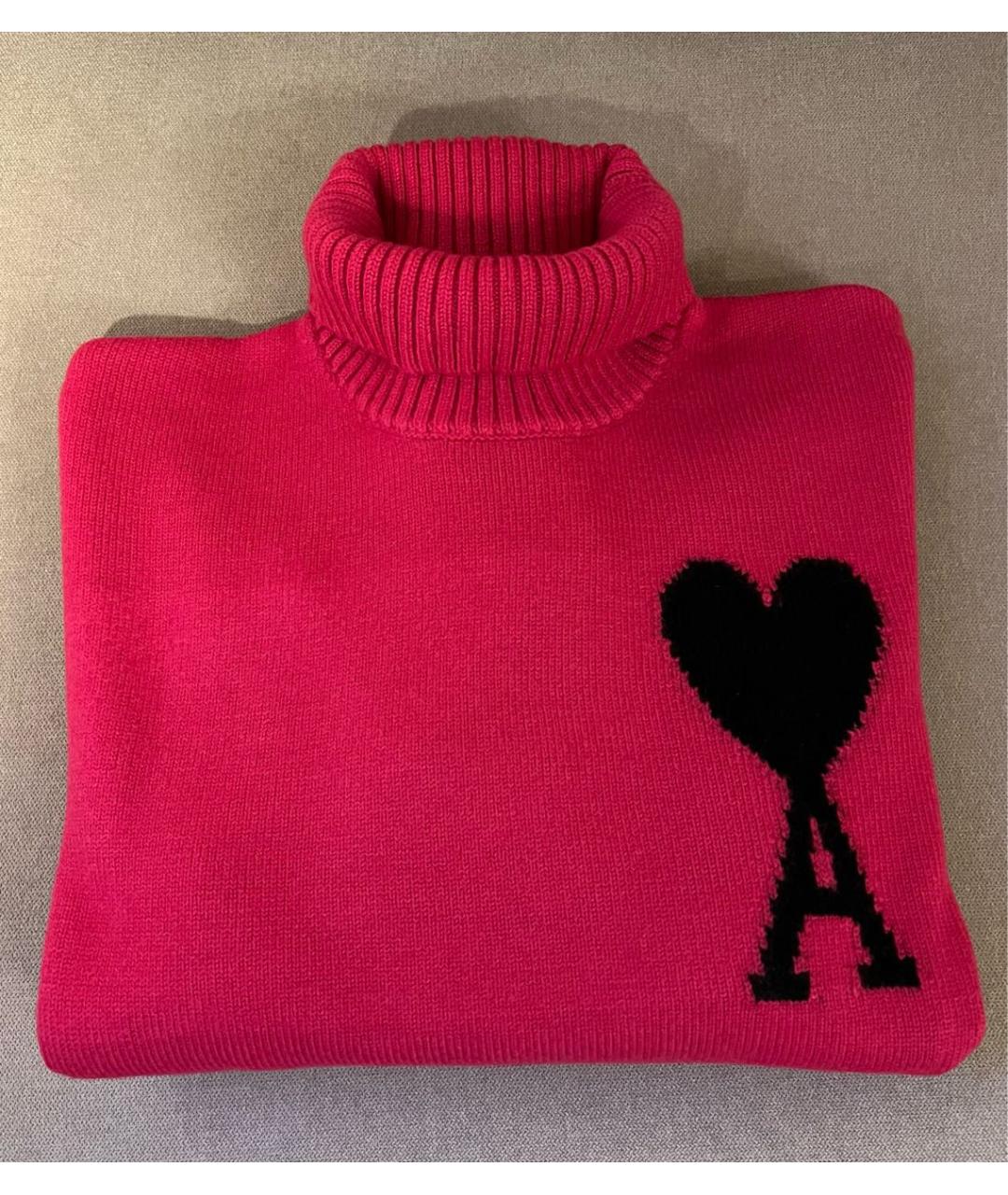 AMI ALEXANDRE MATTIUSSI Розовый шерстяной джемпер / свитер, фото 5