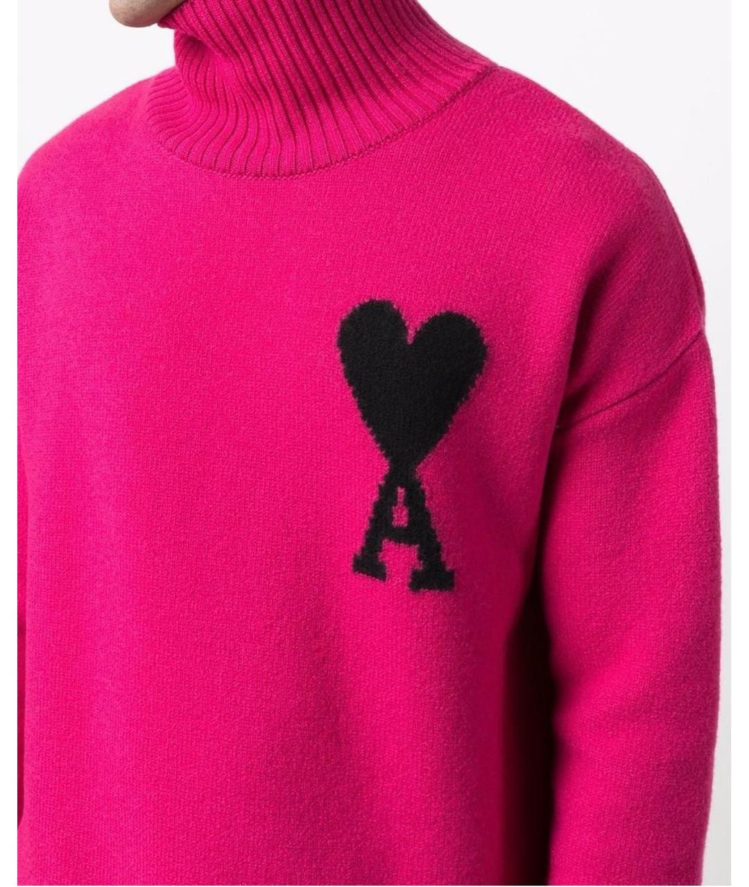 AMI ALEXANDRE MATTIUSSI Розовый шерстяной джемпер / свитер, фото 3