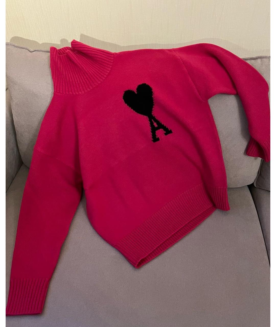 AMI ALEXANDRE MATTIUSSI Розовый шерстяной джемпер / свитер, фото 4