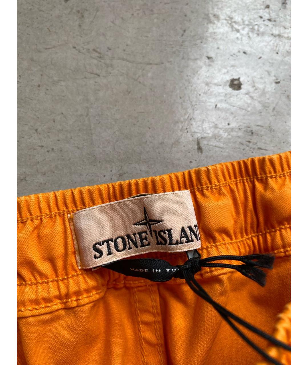 STONE ISLAND Оранжевое хлопковые брюки чинос, фото 5
