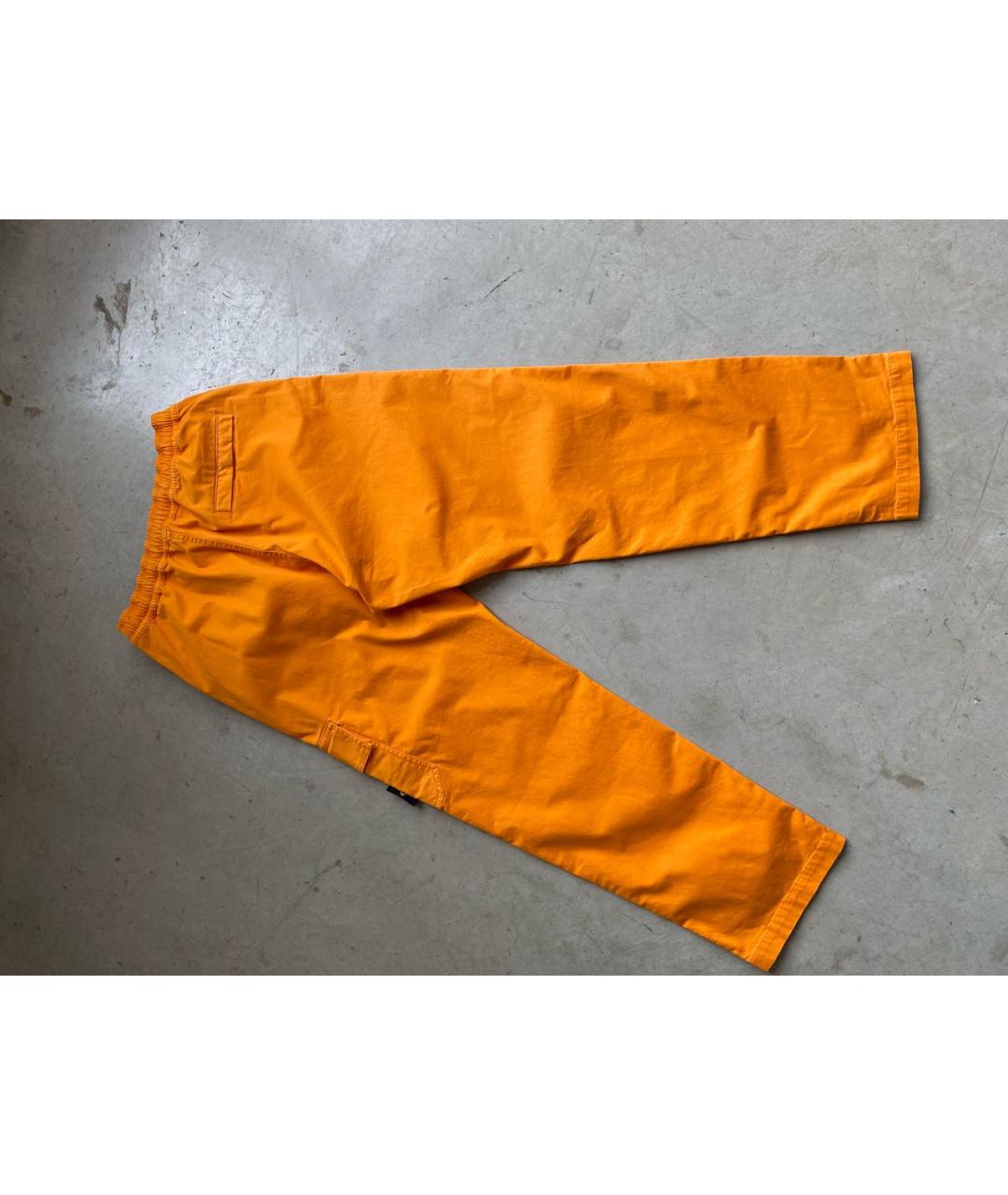 STONE ISLAND Оранжевое хлопковые брюки чинос, фото 3