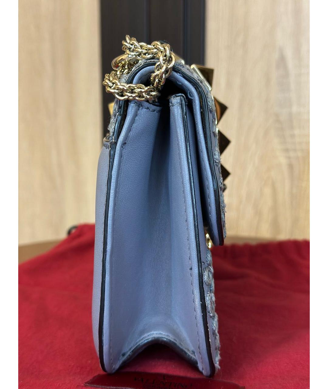 VALENTINO Голубая кожаная сумка через плечо, фото 8