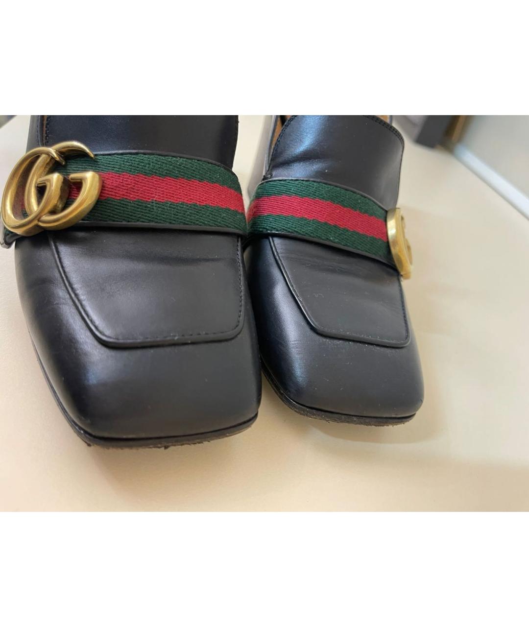 GUCCI Черные кожаные туфли, фото 6